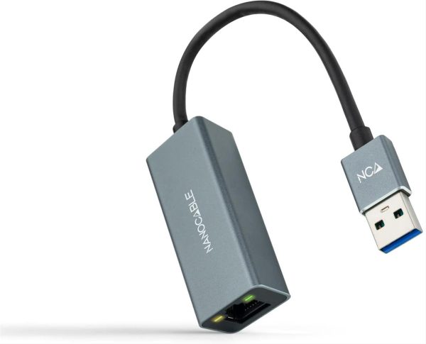 CONVERSOR USB 3.0 A ETHERNET GIGABIT 10/100/1000MBPS 0.15M NANOCABLE ALUMINIO GRIS