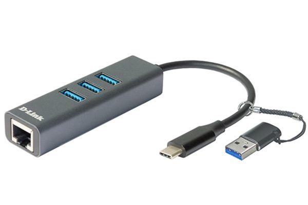 HUB D-LINK USB-C/USB TO GIGABIT 3 USB 3.0 PORT·