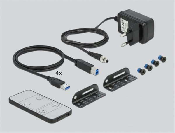 KVM Delock Conmutador HDMI 4x1 KVM 4K 60 Hz con USB 3.0 y audio
