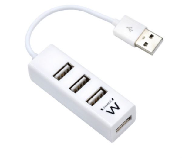 HUB EWENT USB 2.0 HIGH SPEED USB-A 4 PUERTOS BLANCO