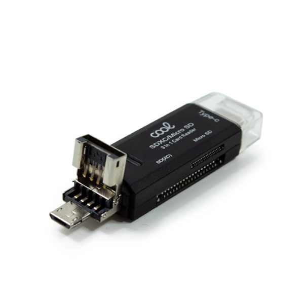Lector Tarjetas Memoria Universal COOL 3 en 1 (Tipo-C / Micro-USB / USB) - Image 3