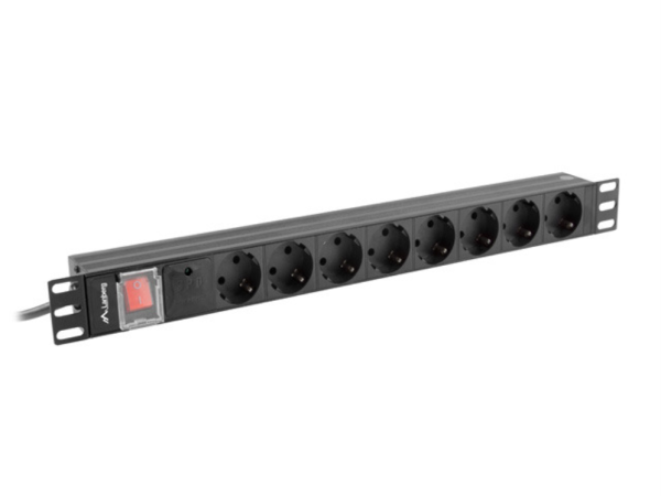 REGLETA LANBERG 1U 16A SCHUKO 19 8X NEGRO 2M