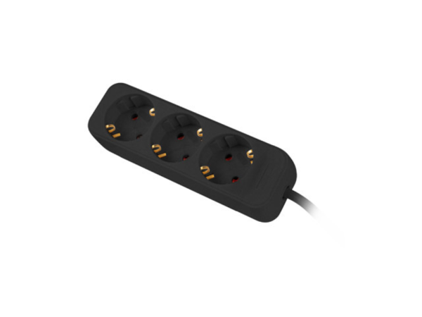 REGLETA LANBERG 3 TOMAS SCHUKO NEGRA 1.5M