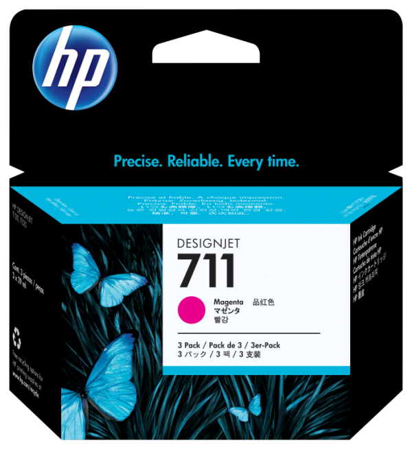 TINTA HP 711 MAGENTA PACK 3