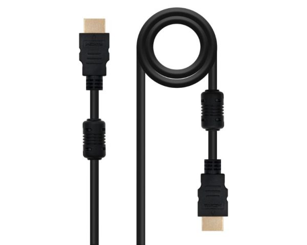 CABLE HDMI V1.4 (ALTA VELOCIDAD/HEC) FERRITA TIPO A/M-A/M NEGRO 5M NANOCABLE