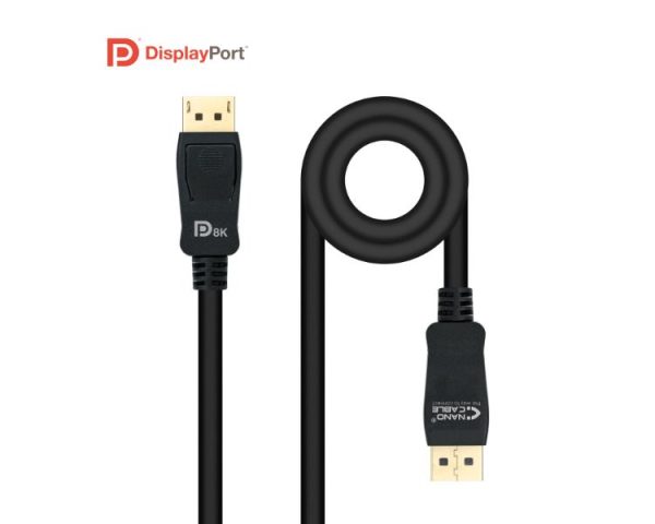 CABLE DISPLAYPORT 1.4 DP/M-DP/M NEGRO 0.5 M NANOCABLE