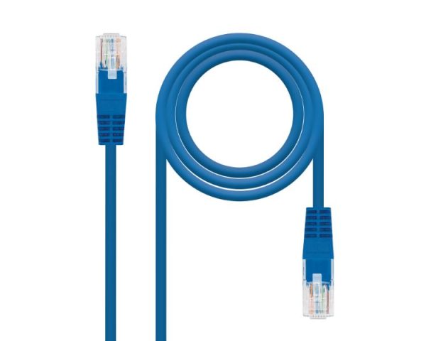 CABLE DE RED LATIGUILLO RJ45 UTP CAT6 AWG24 0.25 M AZUL NANOCABLE