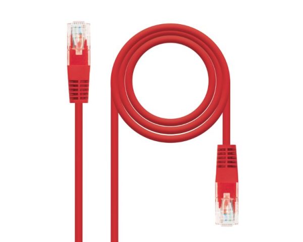 CABLE DE RED LATIGUILLO RJ45 UTP CAT6 AWG24 0.25 M ROJO NANOCABLE