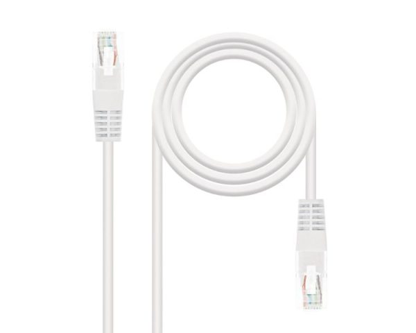CABLE DE RED LATIGUILLO RJ45 UTP CAT6 AWG24 0.25 M BLANCO NANOCABLE