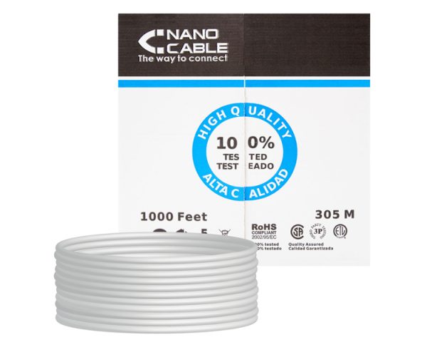 BOBINA CABLE DE RED RJ45 CAT6 UTP RIGIDO AWG24 305 M NANOCABLE