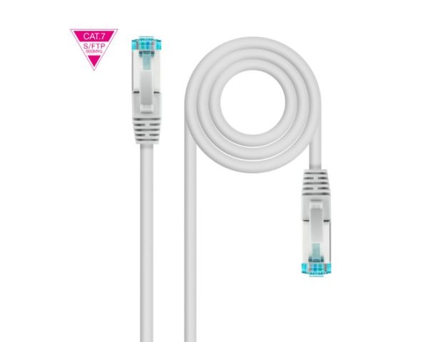 CABLE DE RED LATIGUILLO 600MHZ LSZH SFTP PIMF CAT7 AWG26 10 M GRIS NANOCABLE