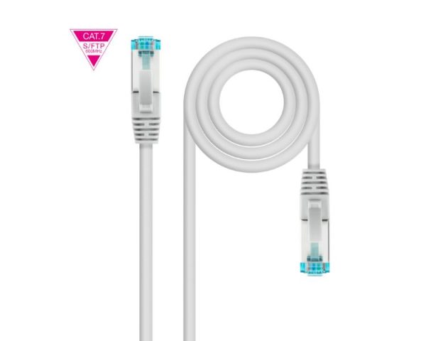 CABLE DE RED LATIGUILLO 600MHZ LSZH SFTP PIMF CAT7 AWG26 20 M GRIS NANOCABLE