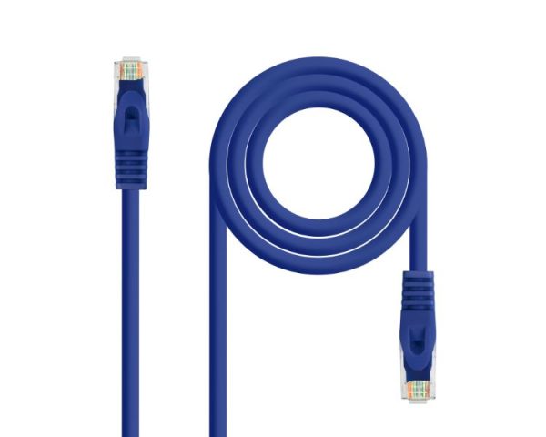 CABLE DE RED LATIGUILLO RJ45 UTP CAT6A AWG24 LSZH 0.30 M AZUL NANOCABLE