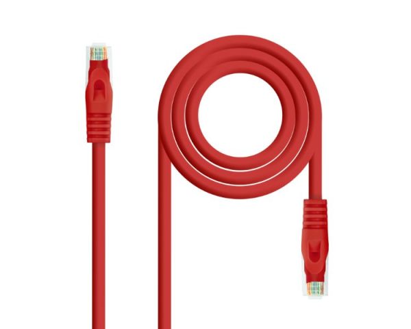 CABLE DE RED LATIGUILLO RJ45 UTP CAT6A AWG24 LSZH 0.30 M ROJO NANOCABLE