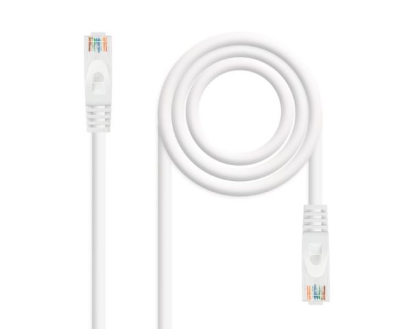CABLE DE RED LATIGUILLO RJ45 UTP CAT6A AWG24 LSZH 0.25 M BLANCO NANOCABLE