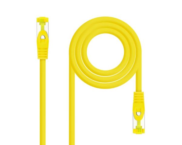CABLE DE RED LATIGUILLO RJ45 SFTP CAT6A AWG26 0.25 M AMARILLO NANOCABLE