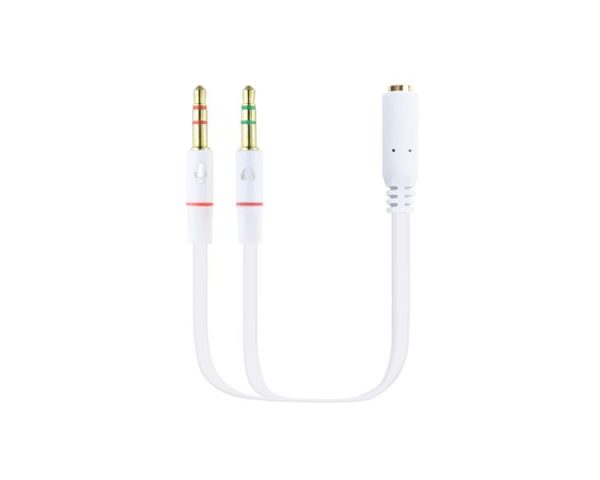 CABLE ADAPTADOR AUDIO JACK 3.5/H 2 JACK 3.5/M 20CM BLANCO NANOCABLE