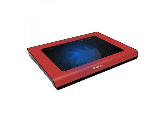 LAPTOP COOLER PAD 15.6'' 2 LEDS ROJO APPROX