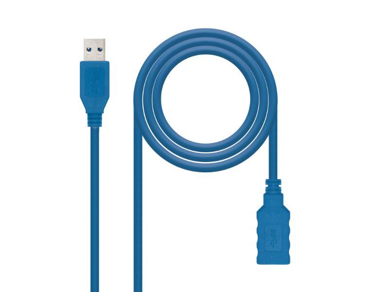 CABLE EXTENSION USB 3.0 TIPO A/M-A/H AZUL 2M NANOCABLE