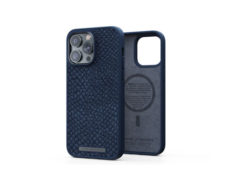 FUNDA MAGSAFE IPHONE 14 PRO MAX PIEL DE SALMON AZUL PETROLEO NJORD