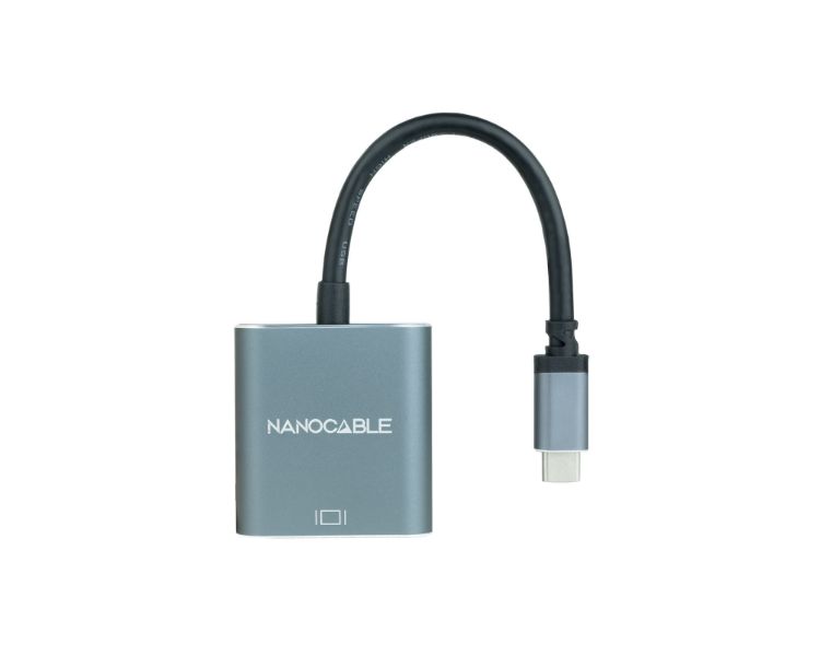 CONVERSOR USB-C A VGA. ALUMINIO 10 CM GRIS NANOCABLE