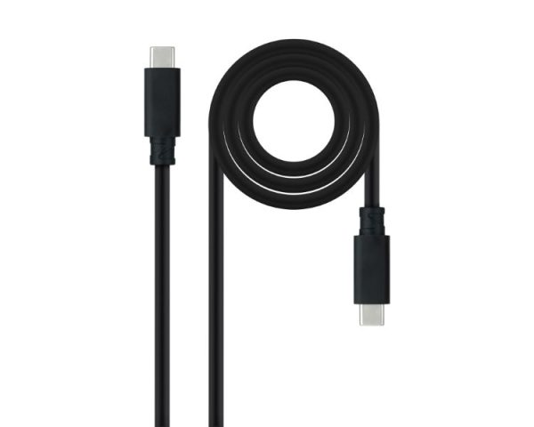 CABLE USB 3.1 GEN2 10Gbps 5A 4K/60Hz, USB-C/M USB-C/M 2 M NEGRO NANOCABLE