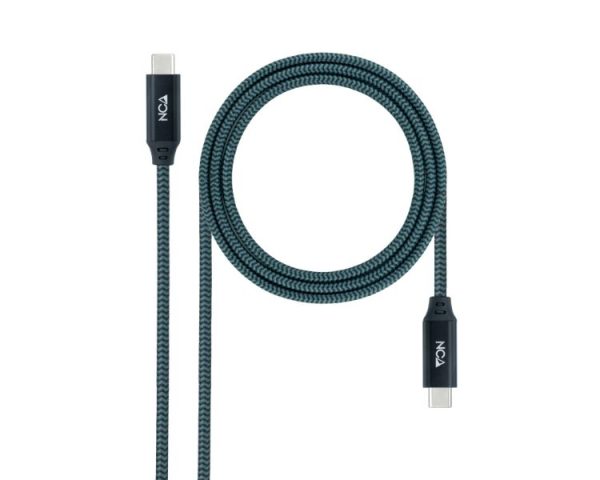 CABLE TYPE-C A TYPE-C USB 3.2 GRIS/NEGRO 1.5M NANOCABLE