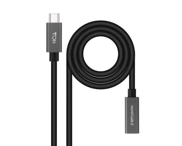 CABLE USB-C 3.2 GEN2x2 20Gbps 3A 4K USB-C/M USB-C/H 0.5 M NEGRO NANOCABLE