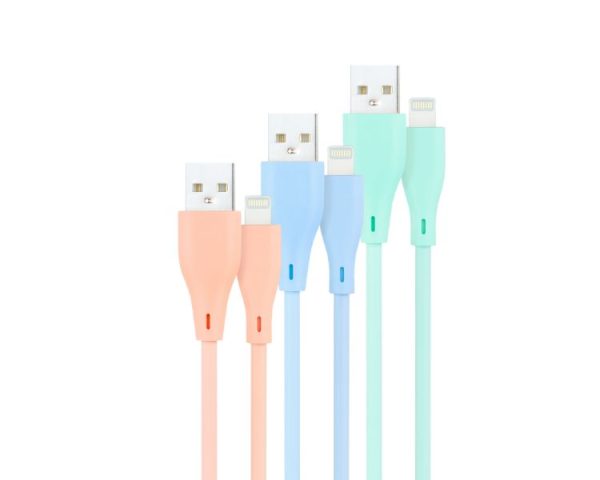 PACK 3 CABLES LIGHTNING A USB 2.0 1 M ROSA/AZUL/VERDE NANOCABLE