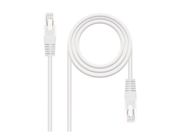 CABLE DE RED LATIGUILLO RJ45 CAT.5E UTP AWG24 3 M BLANCO NANOCABLE