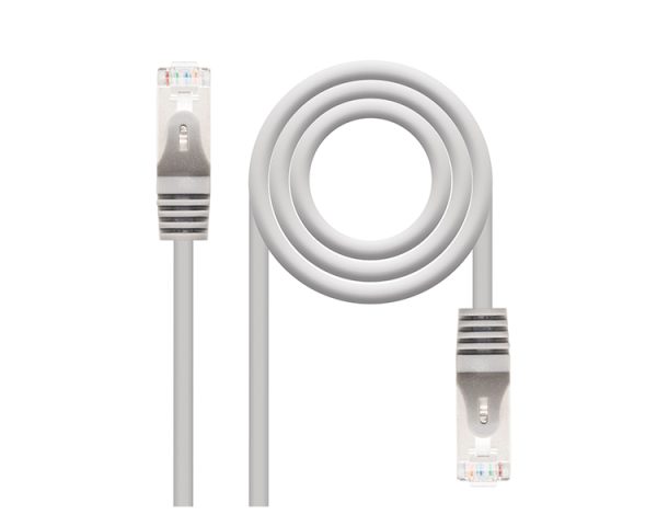 CABLE DE RED LATIGUILLO RJ45 CAT.5E FTP AWG24 2M GRIS NANOCABLE