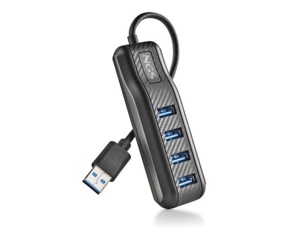 HUB 4 PUERTOS USB PORT 3.0 NEGRO NGS