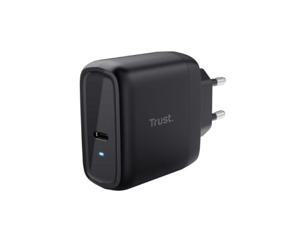 CARGADOR PARED/VIAJE USB-C 65W MAXO NEGRO TRUST