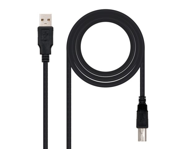 CABLE DE CONEXION USB TIPO NEGRO A-B 1.8 M NANOCABLE