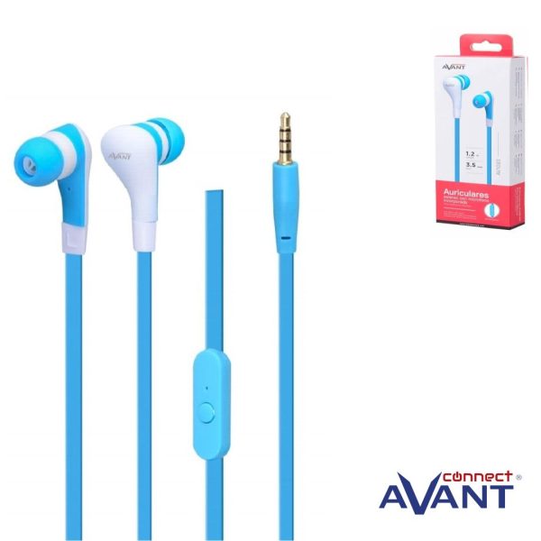 AURICULAR AVANT IN-EAR SILICONA CON MICROFONO - AZUL