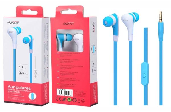 AURICULAR AVANT IN-EAR SILICONA CON MICROFONO - AZUL - Image 2