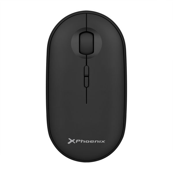 Phoenix rebble ratón inalambrico bluetooth y 2.4 ghz hasta 3 dispositivos con receptor usb clic silencioso para portátil notebook pc chomebook mac color negro