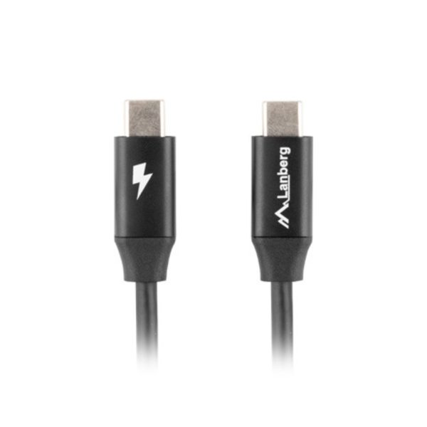 Cable usb tipo c lanberg 0.5m - macho -  macho - carga rapida - negro