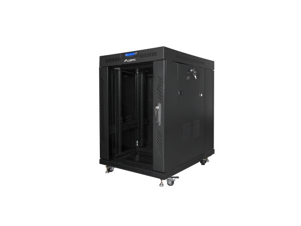 Armario lanberg rack 19pulgadas 15u 800x1000 lcd puerta cristal flat pack negro