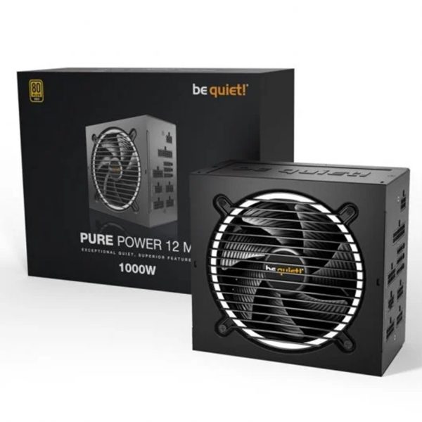 Fuente de alimentacion atx 1000w be quiet pure power 12 m 80+ gold -  full modular -  ventilador 120mm -  pcie - 5 -  12vhpwr