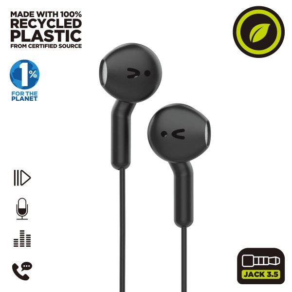 Muvit for change auriculares estéreo e56 3.5mm negro