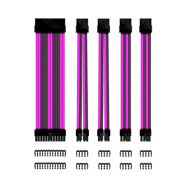 Kit cables extensores para fuente de alimentación negro y morado