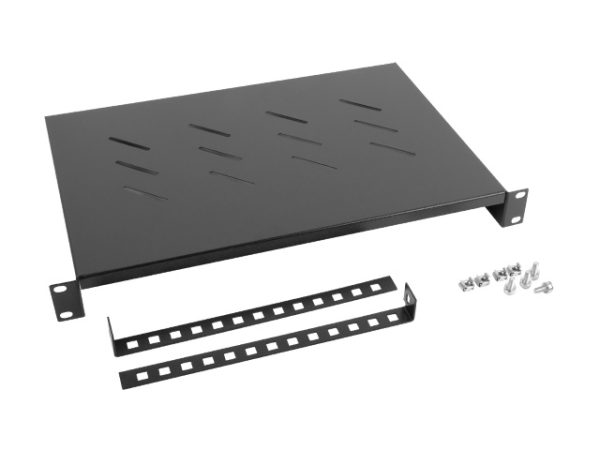 Bandeja fija lanberg 1u 465x300 mm hasta 25kg rack de 19 negro
