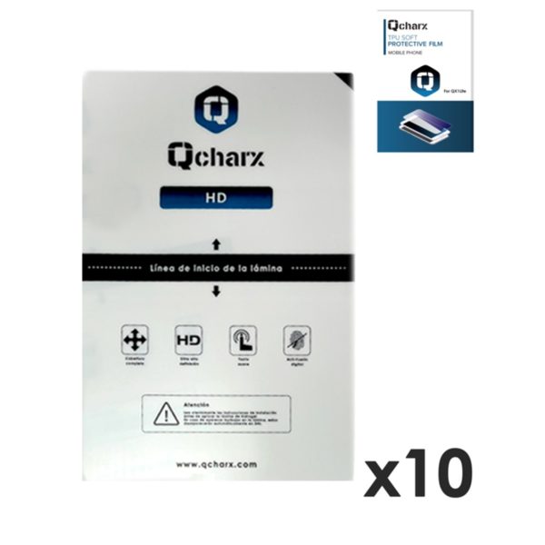 Laminas de proteccion frontales para tablet qcharx hidrogel hd  qx1 lite 10 unidades