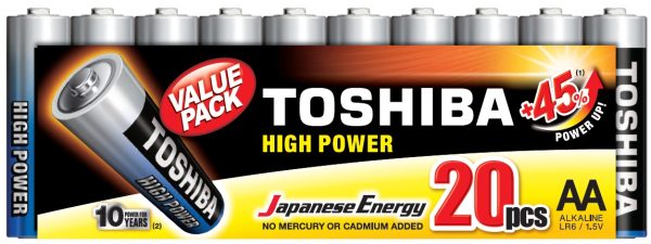 PILA TOSHIBA ALCALINA R6 - AA - MIN 20 PILAS HIGH POWER