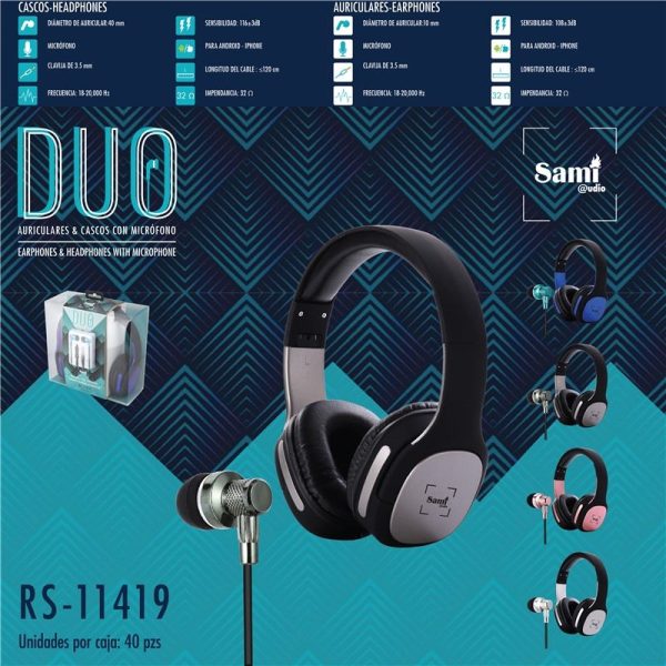 AURICULAR SAMI DUO PACK CASCO+AURI C/MIC ACOLC - Image 2