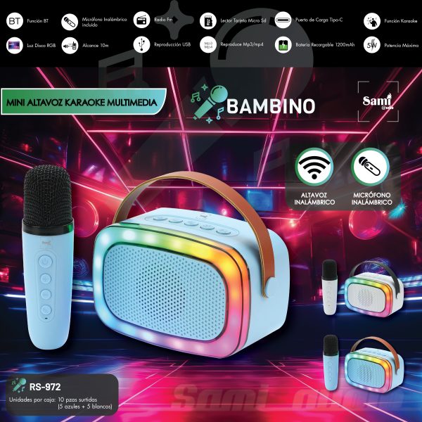 ALTAVOZ SAMI MINI KARAOKE BAMBINO C/MIC.INHALAMB. Y LUZ - Image 2