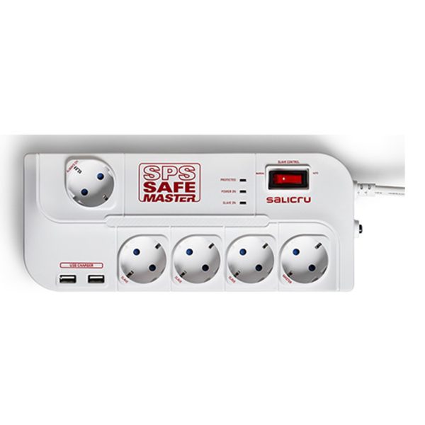 Regleta salicru sps.safe master proteccion inteligente 5 tomas schuko hub usb