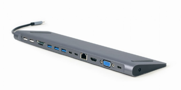 ADAPTADOR MULTIPUERTO GEMBIRD USBC 9EN1 HUB,HDMI,VGA,PD,LECTOR,LAN,AUDIO3,5