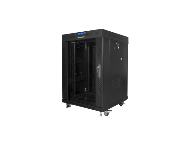 ARMARIO LANBERG RACK 19" 15U 600X600 FLAT PACK NEGRO PUERTA CRISTAL CON LCD